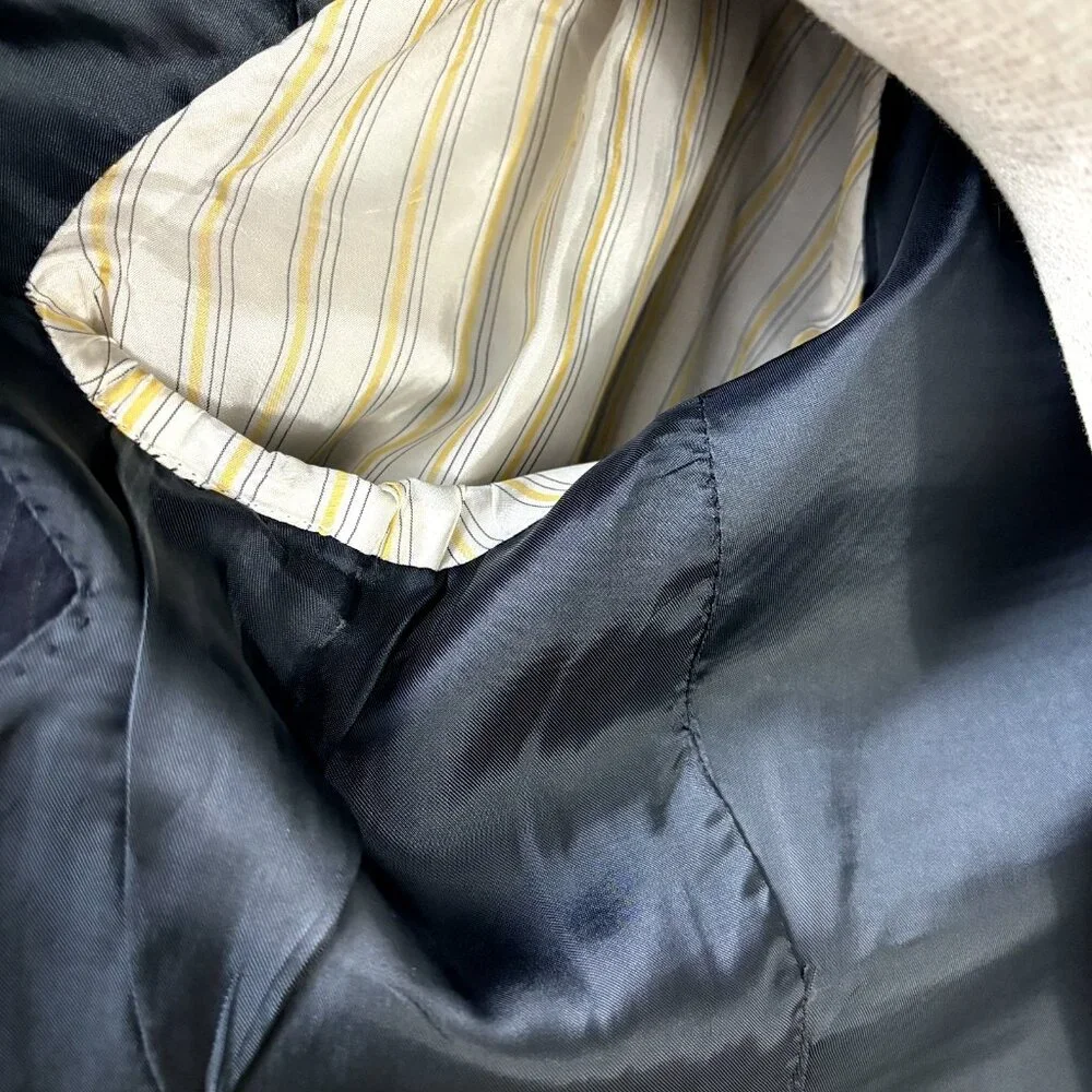 Pavone Sport Coat Lessona Superclass 120s Striped Blazer Sz 42S Wool Suit Jacket
